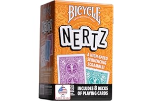 Bicycle Nertz Card Game (Solitaire) , 8 Decks of Jumbo Index Playing Cards, Fast-Paced Multiplayer Family Card Game for Kids and Adults, Classic Bicycle Cards, Up to 8 Players