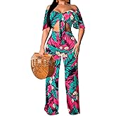Women Sexy Swimsuit And Cover Up Set Wide Leg Jumpsuit Spaghetti Strap Top Long Pants Summer Beach Sets