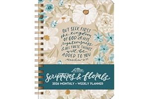 Scriptures and Florals 12-Month 2026 Hardcover Monthly/Weekly Planner Calendar