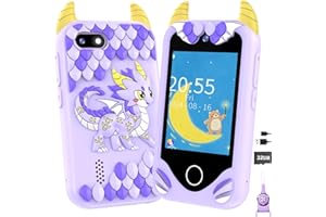 YOSFENG Kids Smart Phone for Girls Gifts - Toddler Christmas Birthday Gift for Age 3 4 5 6 Year Old, Kids Cell Phone Toy with Touchscreen, Dual Cameras, Learning, Music Player, Games with 32 GB Card