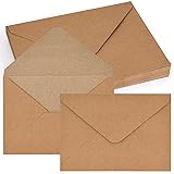 HAKACC 50 Stück Braun Briefumschläge, Kraftpapier Umschläge B6 Briefumschläge fü