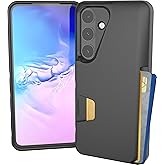 Smartish® Galaxy S24 Wallet Case - Wallet Slayer Vol. 1 [Slim + Protective] Credit Card Holder - Drop Tested Hidden Card Slot Cover Compatible with Samsung Galaxy S24 - Black Tie Affair