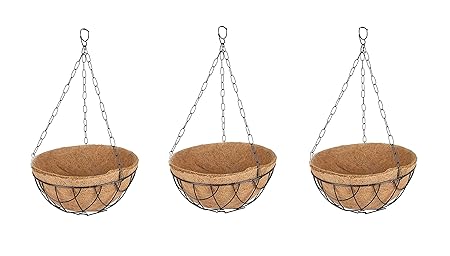 Metal Hanging Pot, Brown and Black, 10