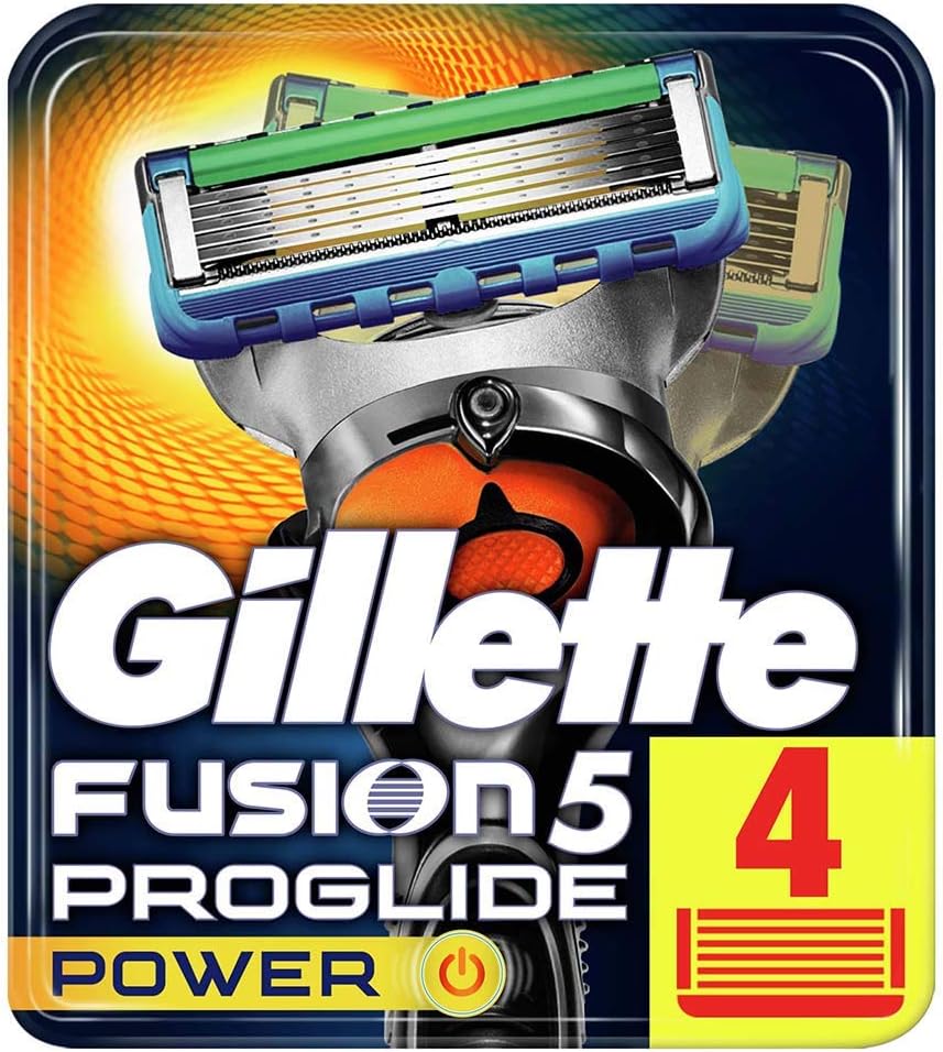 Gillette 81307362 Fusion ProGlide Power Pack of 4 Blade Pack, Blue, 4 count (Pack of 1)