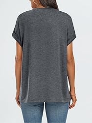 AUTOMET Womens Summer Tops Oversized Short Sleeve