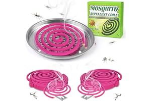 SEEKDIT 20 Pack Mosquito Repellent Coils, Mosquito Repellent for Indoor Outdoor Space, Natural Ingredients DEET Free, Citronella Mosquito Bug Repellent for Patio Yard Camping, with 1 Holder 2 Stand