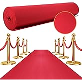 2.6FT×15FT Red Carpet Runner for Party,350 GSM Felt Non-Woven Fabric Extra Thick Non Slip Aisle Rug for Wedding Ceremony and Events Decorations, Movie Theme Party Deco