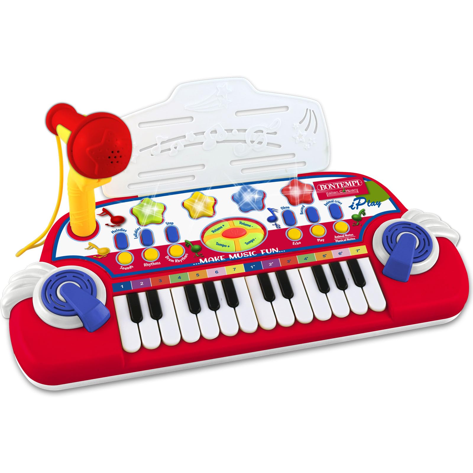 Bontempi | MiniKeyFun 24 Key Toy with Microphone and Reading Desk for Little Musicians