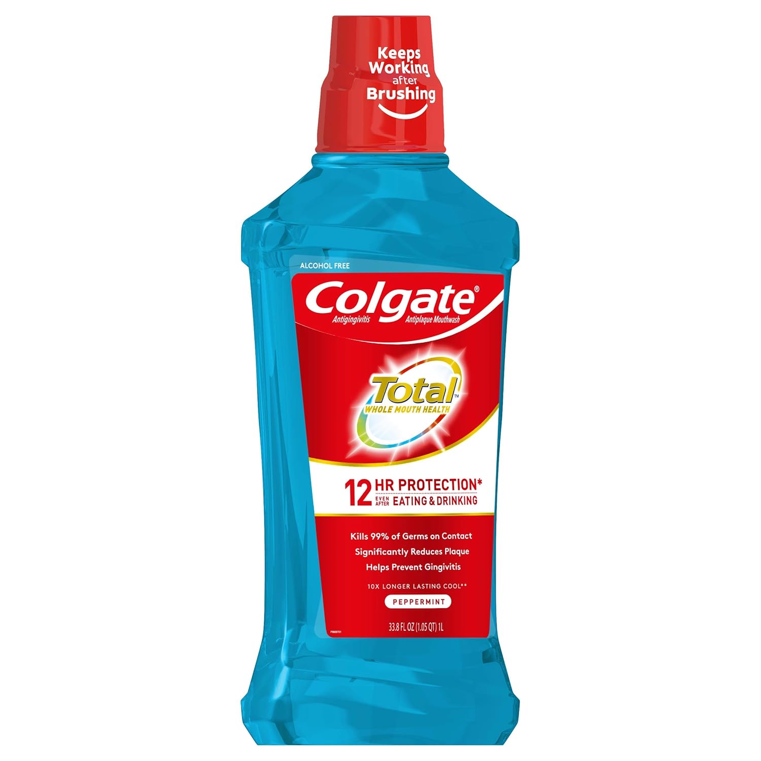 Colgate Total Alcohol Free Mouthwash for Bad Breath, Peppermint - 1L, 33.8 fluid ounce (3 Pack) : Beauty