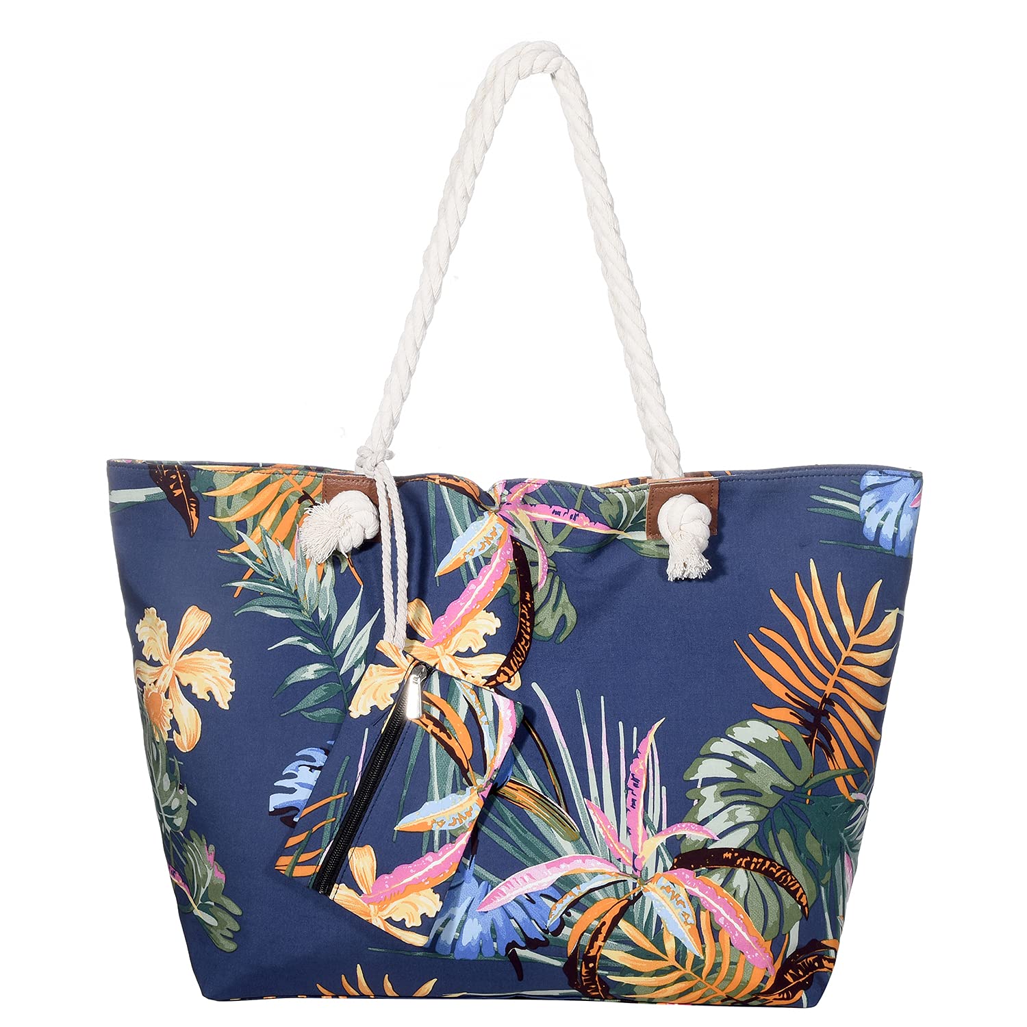 MASADA Large beach bag water resistant with zip Sea of Flowers