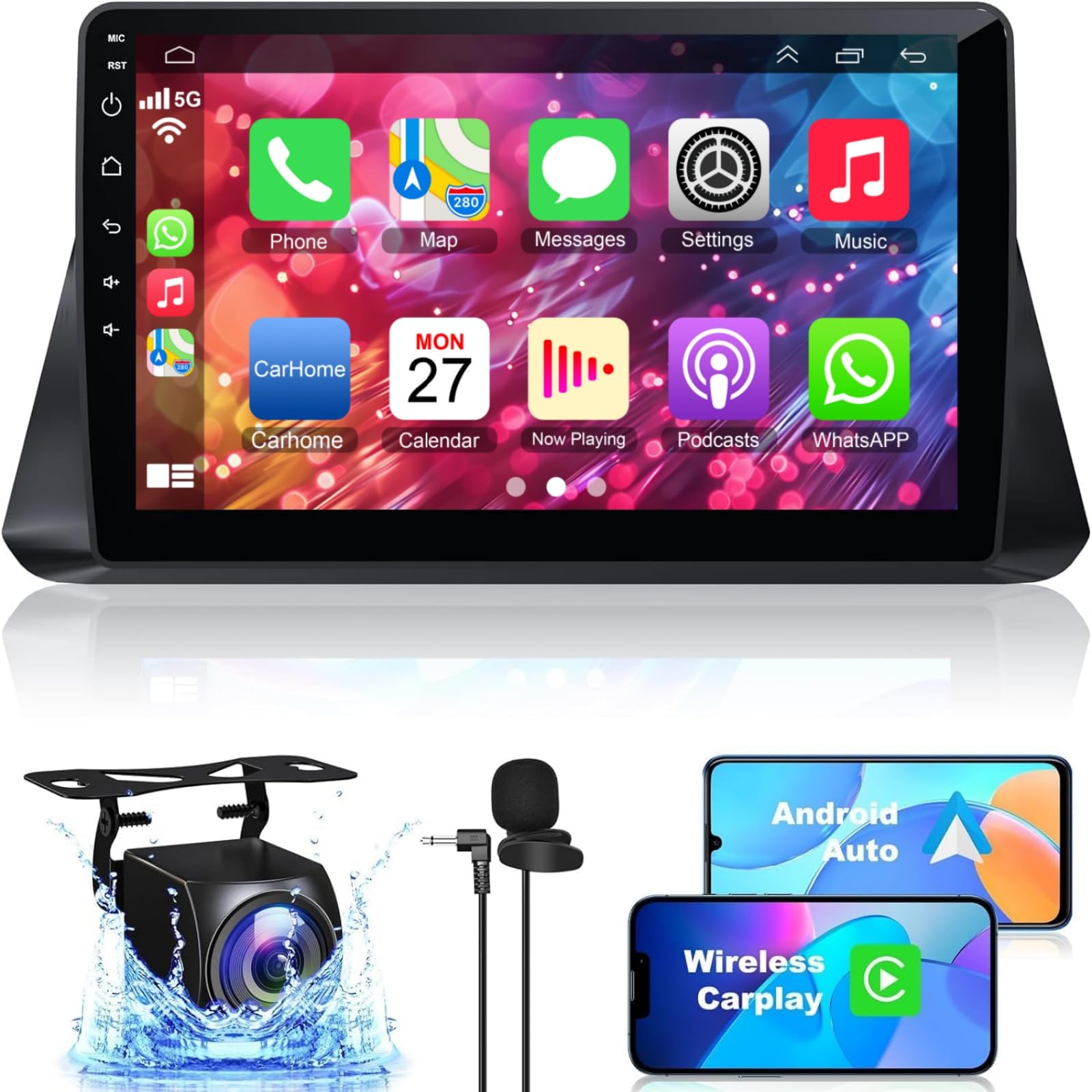 Photo 1 of 10.2 Inch Android Car Stereo for Honda Accord 2008-2013 with Wireless CarPlay&Android Auto, HD Touchscreen Bluetooth5.2 Radio Supports GPS/WiFi/FM Radio/SWC+HD Backup Camera/MIC/DSP