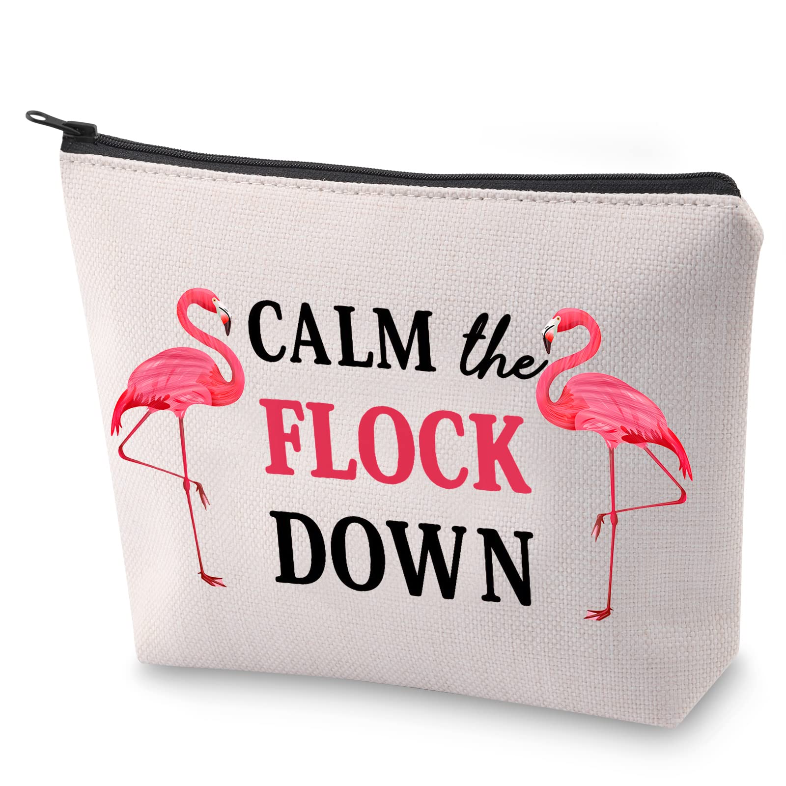 Funny Flamingo Gift Calm The Flock Down Flamingo Cosmetic Bag Fun Flamingo Party Gift Flamingo Lover Gift, Calm the Flock Down-1