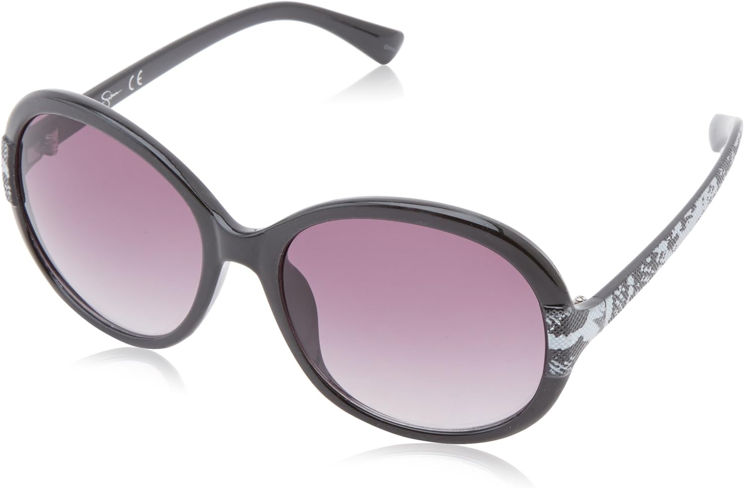 Jessica Simpson Women's J5151 Round Sunglasses, Black, 59