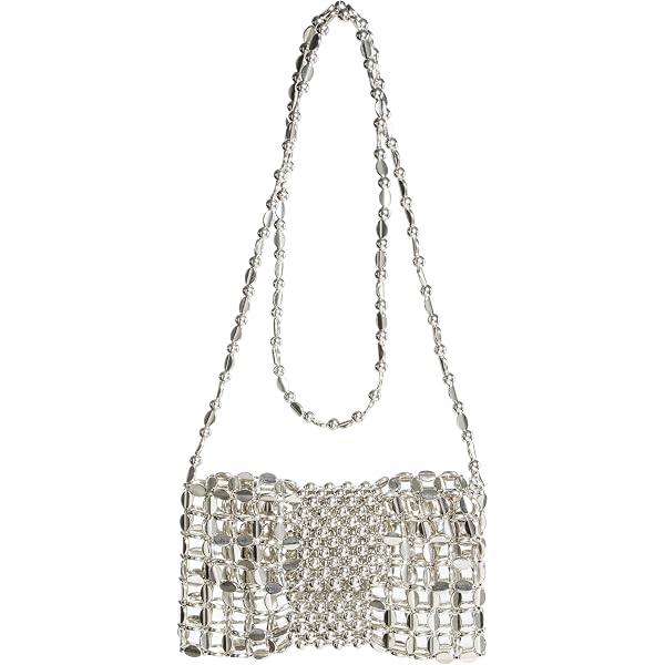 Handmade Beaded Evening Bag With Silk Scarf - Small Crossbody Phone Bag & Wallet On Chain For Parties, Weddings, Date Night - View #2