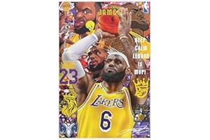 BAOGELI LeBron Poster Basketball Picture Canvas Poster Bedroom Decor Sports Landscape Office Room Decor Gift Unframe:12x18inch(30x45cm)