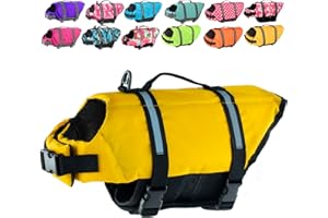 Doglay Dog Life Jacket, Dog Life Vest for Swimming Boating, Adjustable Puppy Life Jacket with Reflective Stripes, Superior Buoyancy Dog Swimming Vest for Small Medium and Large Dogs