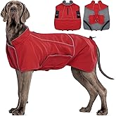 MIGOHI Dog Winter Jacket,Dog Coat Waterproof,4XL Winter Snow Coat with Fleece Lining for Large Dogs Boys Girls,Snowproof Pet Jacket,Great Dane,Mastiff,Red