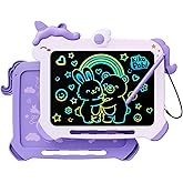 Kikapabi LCD Writing Tablet for Kids, Unicorn Toys Gifts for 3 4 5 6 7 Year Old Girls, Colorful Drawing Doodle Board, Toddler Educational Travel Toys Christmas Birthday Purple