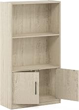Furinno GRUEN 3-Tier Book Shelf with Cabinet Metropolitan Pine view 4