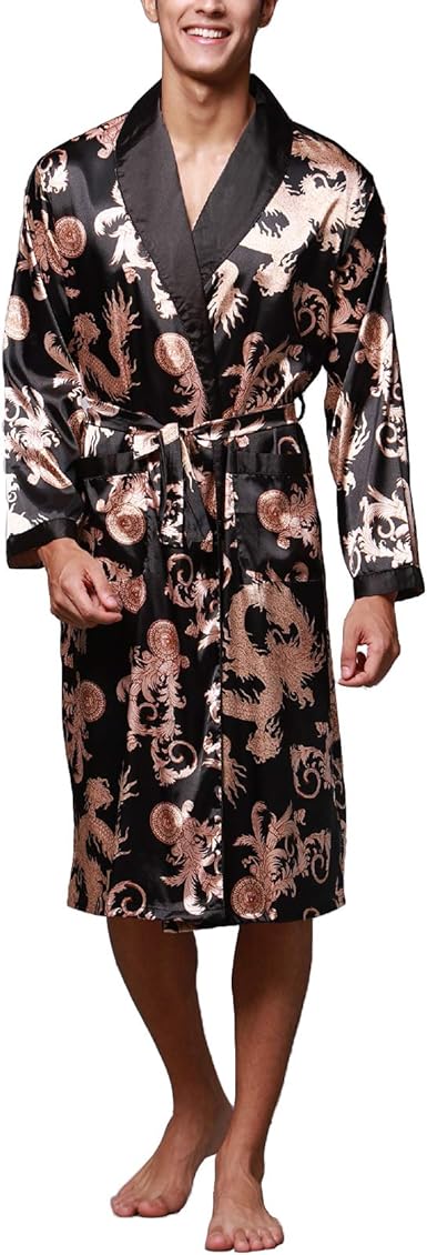 mens silk dragon robe