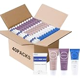 Travel Size Toiletries Set Bulk, Individually Wrapped 1 Fl Oz (40 Pack) | Body Lotion Shampoo &amp; Conditioner Body Wash 0.88 oz Bar Soap Toiletry Kit Guest Amenities for Hotel/Shelter/Homeless/Charity