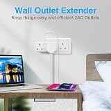 VINTAR 4 in 1 UK Plug Adaptor with 2 USB Ports 2 Way Sockets White 2 Pack view 7