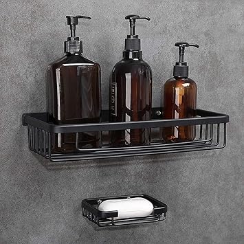 GERUIKE Duschablage Schrauben Montage Duschkörb mit Seifenschale Ablage