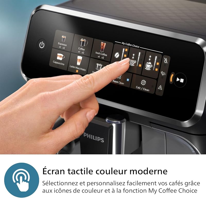 machine à café grain 3300, 5 boissons, mousseur à lait, Noir