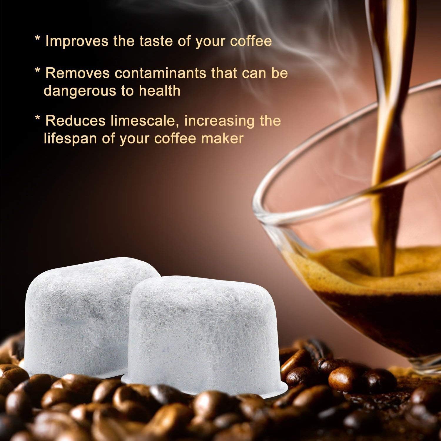 Possiave 12-Pack Cuisinart Compatible Charcoal Water Filter Replacement - for all Cuisinart Coffee Machines: Kitchen & Dining