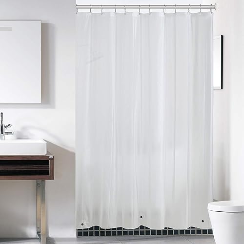downluxe Frosted Shower Curtain Liner 72x72 - PEVA 3 Gauge Light Weight,Waterproof,Odorless with Rust-Resistant Grommets Holes