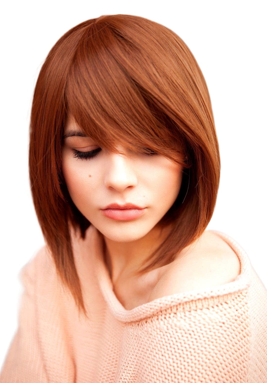 Prettyland Braun Short Layered Straight BOB Cut Natural Matt Short Hair Daily Use Wig C498 โ image 1