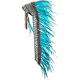 Novum Crafts Feather Headdress | Native American Indian Inspired | Choose Color