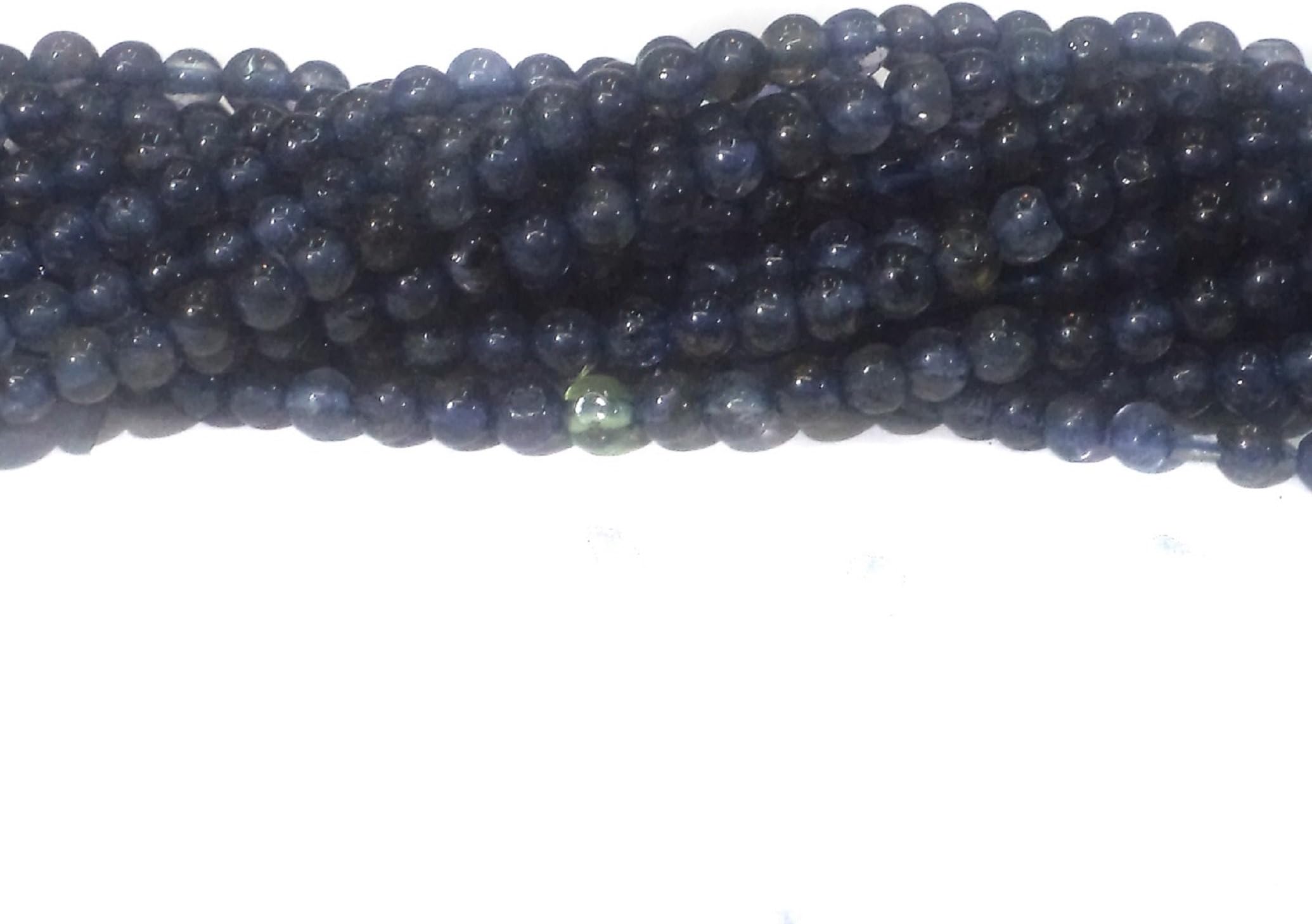 Beadsnfashion Jewellery making Iolite Dite stone beads, size 3mm, pack of 5 Strings