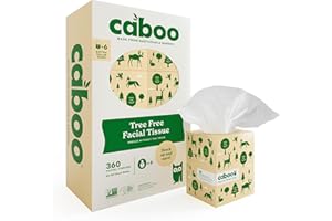 Caboo Tree Free Facial Tissue Paper, Tissue Box with 60 Sheets Per Cube, Total of 6 Cubes, 360 Total Tissues