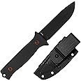 704 Gear Baron Fixed Blade Knife | 4.5 inch 14C28N Steel Full Tang Blade, Textured G10 Handle, and Kydex Sheath with Carrying Clip | Black