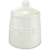 Kovot Ceramic Coffee Jar with Air-Sealed Lid - Coffee Canister Measures: 4 3/4" L x 4 3/4W x 6" H