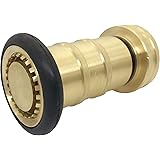 Happy Tree 1-1/2" NST/NH Brass Fire Hose Spray Nozzle 85 gpm Fire Equipment Heavy Duty Industrial Jet Fog Nozzle 100 psi FHSN