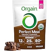 Orgain Perfect Meal, Organic, Vegan Meal Replacement Protein Powder, Chocolate - 25g Plant Based Protein, 80+ Superfoods, 1B Probiotics & 10g Fiber, Adaptogens & Ashwagandha - 2.16lb