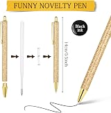 AUAUY 7 PCS Bling Ballpoint Pens 0.5mm Sparkly 彩色 1 mm Black Ink Gift Set view 2