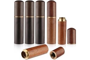 COSITINA 6 Pack Needle Case Wooden Sewing Needle Holder Portable Embroidery Needle Tube Keeper Container for Hand Crafts Sewing Knitting Tool Toothpick Pill Bead