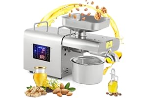 CGOLDENWALL Upgraded Oil Press Machine Automatic Oil Presser Cold Hot Press with Intelligent Control/LCD Touch Screen/ 6 Leve