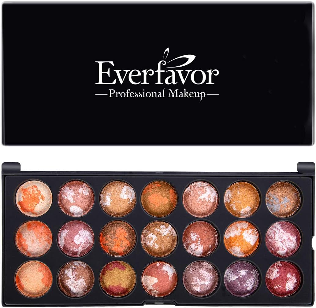 Professional 21 Color Eye Shadow Makeup Palette Shimmer Eyeshadow Palettes Baked Nudes Eye Shadows Cosmetics Pallet with Galaxy Colors by Everfavor (21 colors, Dazzling)
