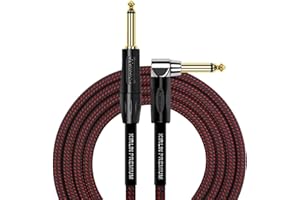 KIRLIN, KIRLIN CABLE KIRLIN Cable IWB-202BFGL-20/BR 20-Feet Premium Plus Instrument Cable, Black/Red Woven Jacket