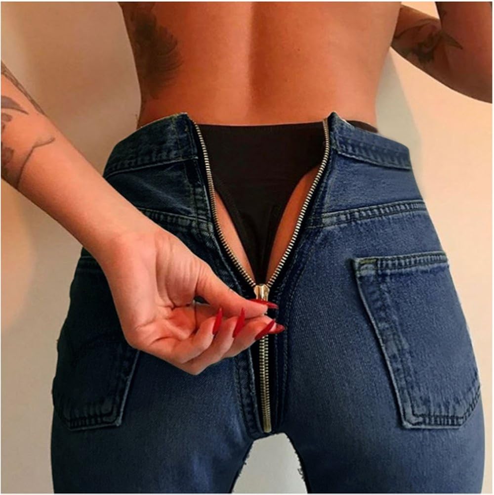 back zipper jeans hot