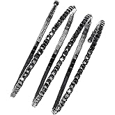 Jojomina Black Bracelets for Women Rhinestone Arm Cuff Bracelet Jewelry for Upper Arm for Prom Pageant Party Wedding