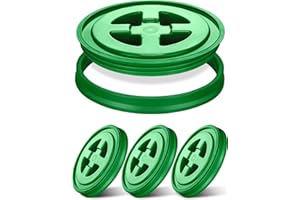 Quzzil 4 Pieces 5 Gallon Screw Top Lids Leak Proof Bucket Seal Lid for Plastic Bucket Compatible with Gamma (Green)