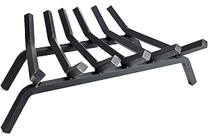 INNFINEST Fireplace Log Grate 23 inch 6 Bar Fire Grates Heavy Duty 3/4” Wide Solid Steel Indoor Chimney Hearth Outdoor Fire Place Kindling Tool Pit Wrought Iron Wood Stove Firewood Burning Rack Holder