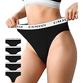 UMMISS High Waisted Cheeky Womens Underwear Cotton Brazilian Panties Soft Breathable Bikini Panties for Women 5 Pack