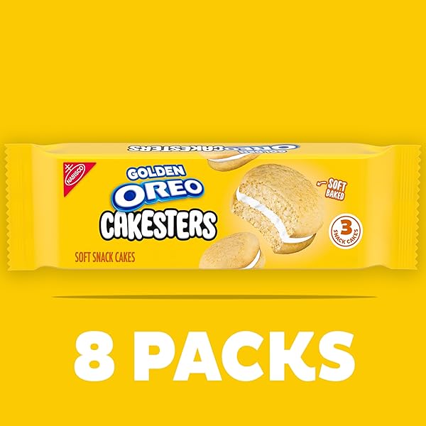 OREO GOLDEN CAKESTERS SOFT SNACK CAKES, 8-3.03 OZ SNACK PACKS