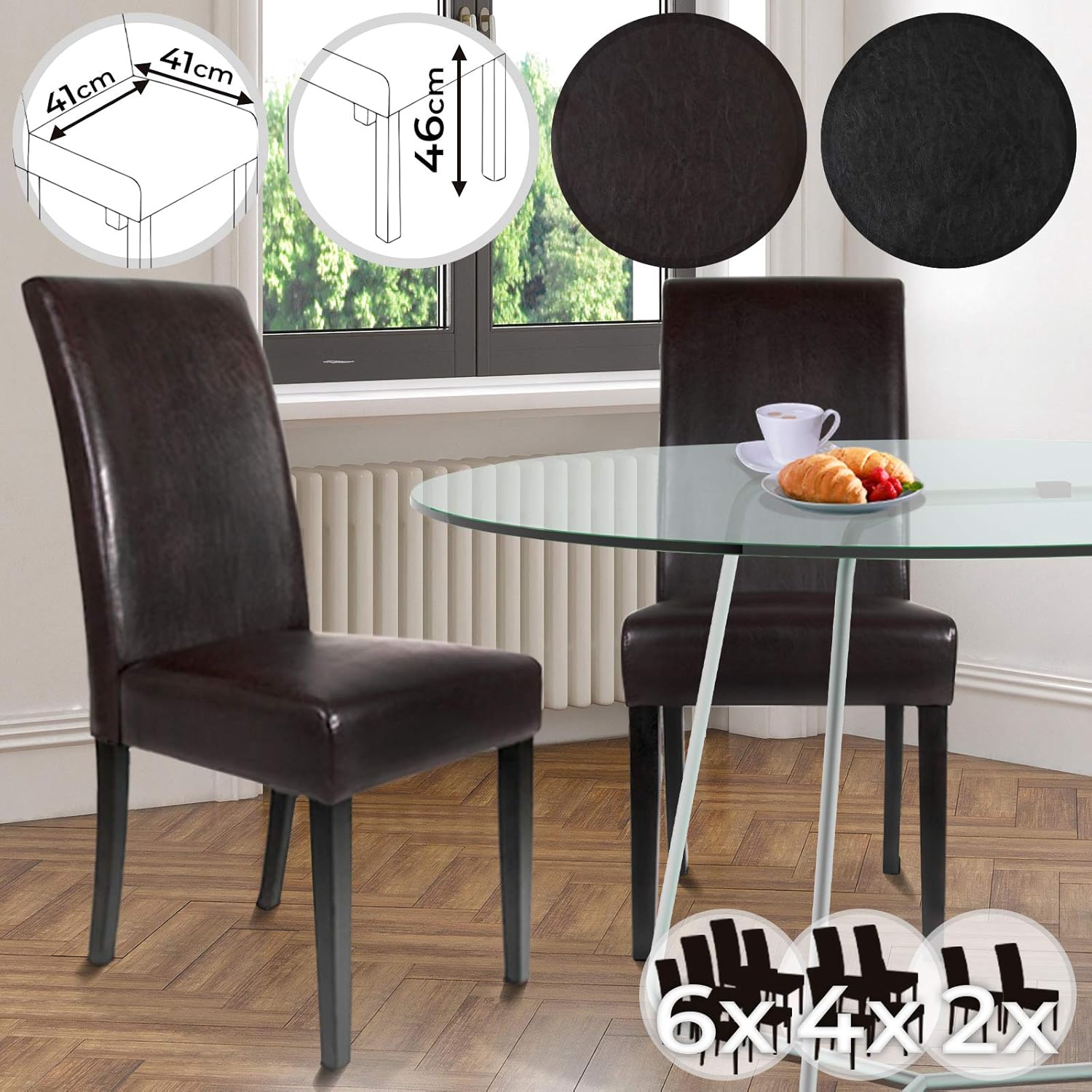 MIADOMODO Juego De Sillas De Comedor 2 4 6 Uds Con Estructura De Madera